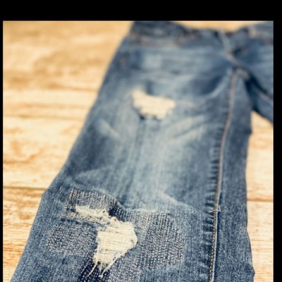 KIDPIK Jeans | Distressed & Reinforced Knees | Youth Girls | Size 8 - Picture 3 of 7